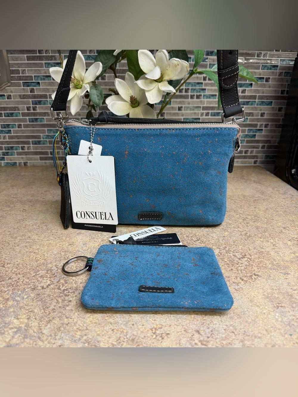 NWT Consuela Midtown Crossbody and Pouch Nila Blue purse